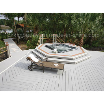 Suelo impermeable al aire libre / interior WPC decking del WPC del hueco